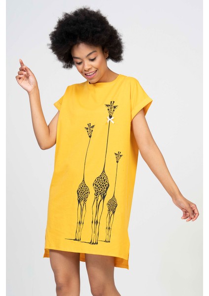 Düşük Omuzlu Double Kısa Kol Yırtmaclı Gecelik fiyatları