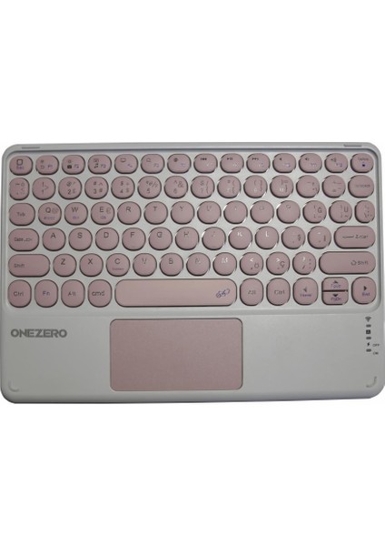 NO:102 Pembe Bluetooth Touch Pad Li Klavye Slim