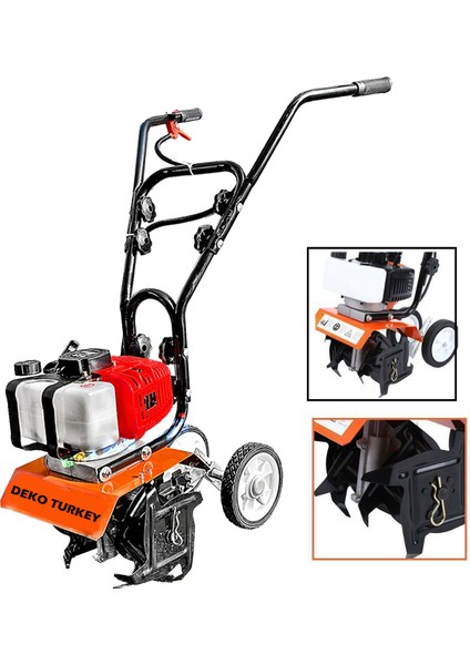 Yerli Üretim Bahçe Çim Toprak Belleme Benzinli Mini Çapalama Makinası 7.9 Hp 75CC 4 Çelik Bıçak fiyatları