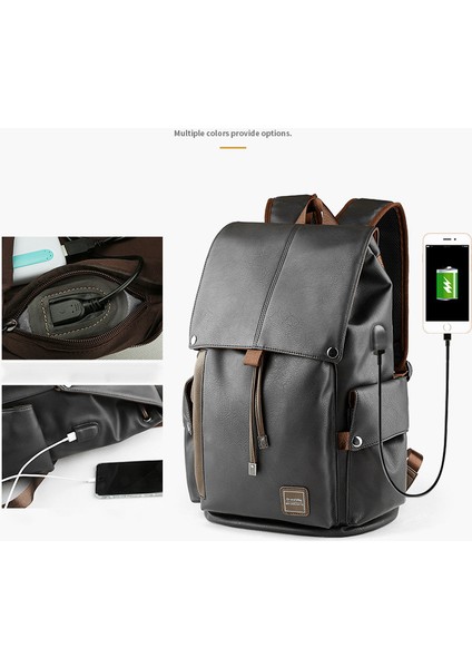 Erkek Için Günlük Taşınabilir Büyük Kapasiteli USB Girişli Sırt Çantası - Yeşil (Yurt Dışından) fiyatları