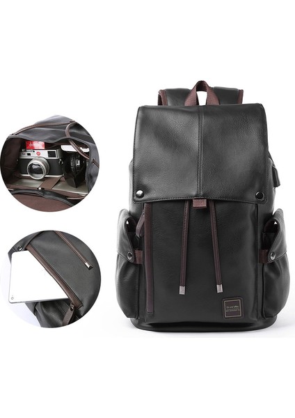 Erkek Için Günlük Taşınabilir Büyük Kapasiteli USB Girişli Sırt Çantası - Yeşil (Yurt Dışından) fırsatları