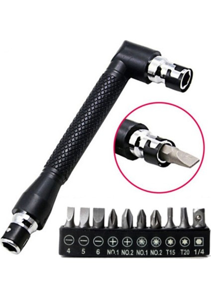 Petpig Çıft Kafalı Lşekilli Mini Lokma Anahtarı 1/4 635MM Tornavida Uçları Anahtar Yardımcı Alet ve Tornavida Ucu Matkap Seti (Yurt Dışından)