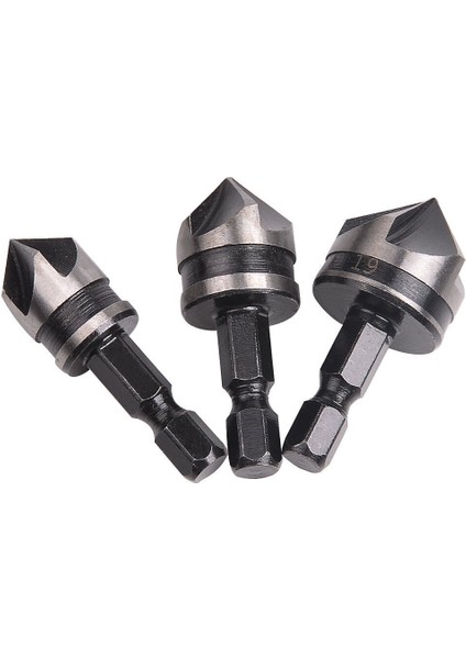 3 Adet Yuvarlak/hex Havşa Açma Matkap Seti Ahşap Metal Içın Değışım Matkap Ucu Araçları Altıgen Şaft Karbon Çelik (Yurt Dışından)