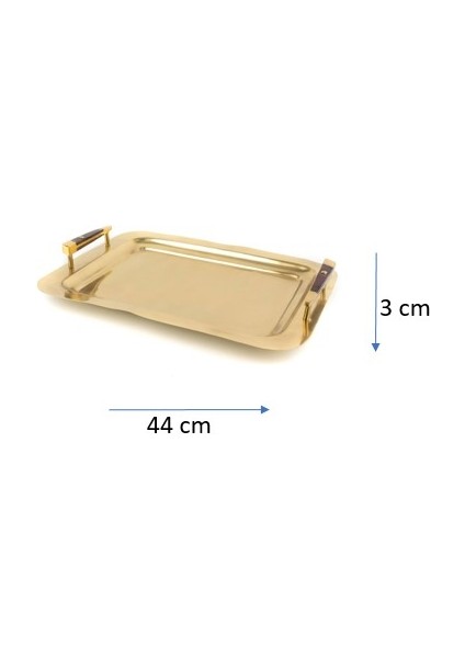 Gold Dikdörtgen Tepsi 44X33X3