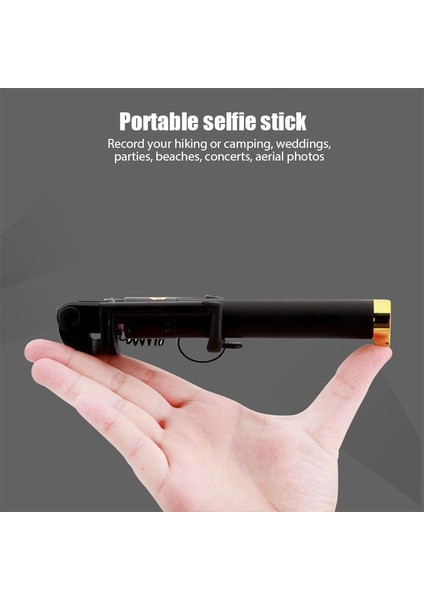 Telefon Iphone 6s Plus Samsung Xiaomi Huawei Android Akıllı Telefon Için Mini Uzatılabilir Kablolu Selfie Çubuğu Taşınabilir Monopod