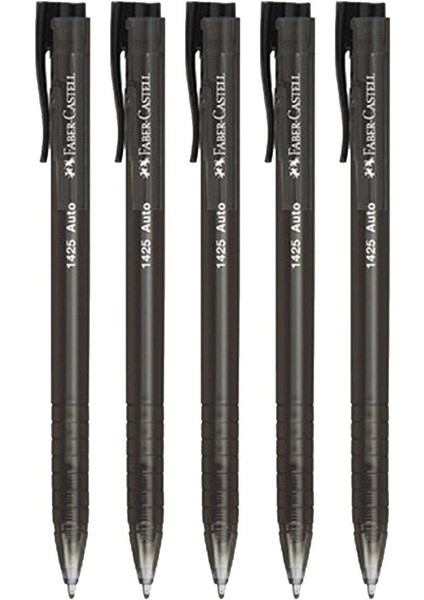Faber Castell 1425 Auto Basmalı Tükenmez Kalem 1.0 Siyah 5'li