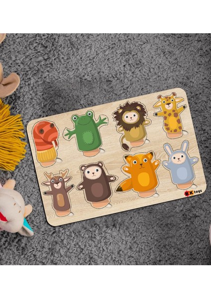 Toys Çocuklar Için Ahşap Figürlü Eğitici-Öğretici Yapboz Puzzle-16