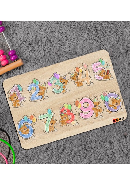 Toys Çocuklar Için Ahşap Figürlü Eğitici-Öğretici Yapboz Puzzle-9