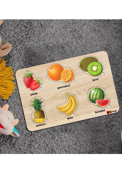 Toys Çocuklar Için Ahşap Figürlü Eğitici-Öğretici Yapboz Puzzle-2