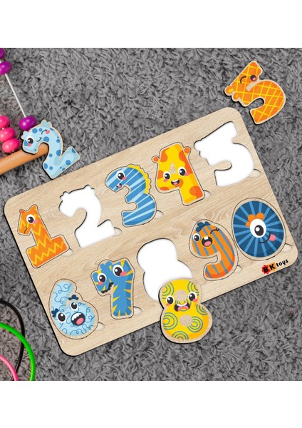 Toys Çocuklar Için Ahşap Figürlü Eğitici-Öğretici Yapboz Puzzle-1