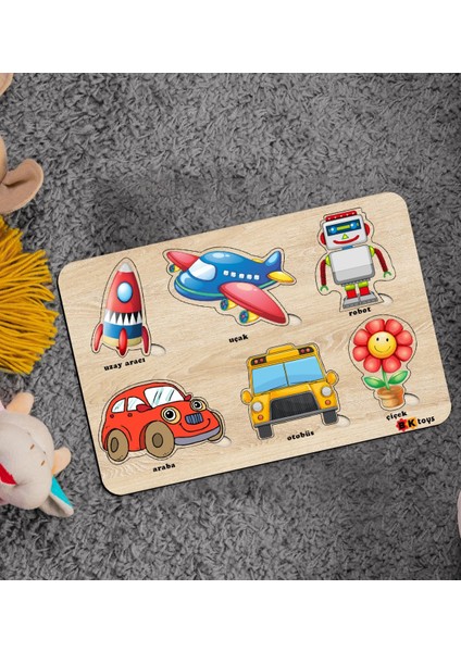 Toys Çocuklar Için 4’lü Ahşap Figürlü Eğitici-Öğretici Yapboz Puzzle-2