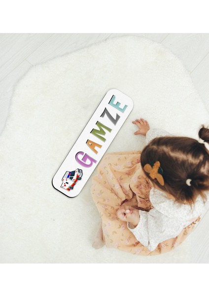 Toys Çocuklara Özel Isimli Figürlü Ahşap Eğitici Yapboz Puzzle-19