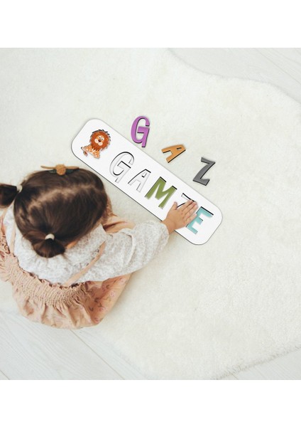 Toys Çocuklara Özel Isimli Figürlü Ahşap Eğitici Yapboz Puzzle-1
