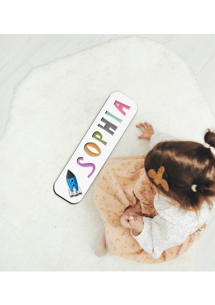 Toys Çocuklara Özel Isimli Figürlü Ahşap Eğitici Yapboz Puzzle-11