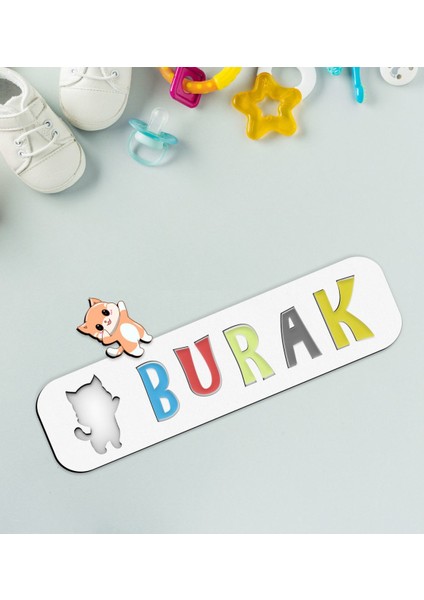 Toys Çocuklara Özel Isimli Figürlü Ahşap Eğitici Yapboz Puzzle-34