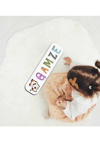 Toys Çocuklara Özel Isimli Figürlü Ahşap Eğitici Yapboz Puzzle-18