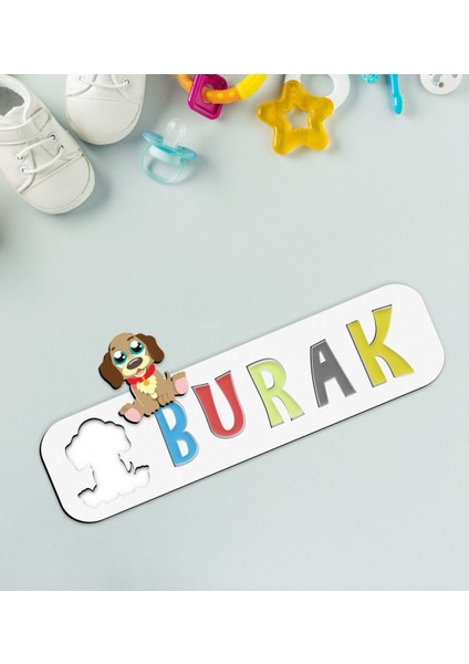 Toys Çocuklara Özel Isimli Figürlü Ahşap Eğitici Yapboz Puzzle-14