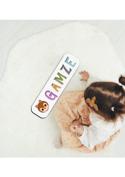 Toys Çocuklara Özel Isimli Figürlü Ahşap Eğitici Yapboz Puzzle-16