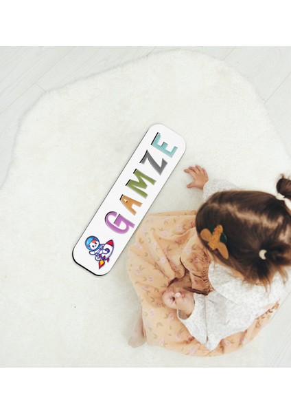 Toys Çocuklara Özel Isimli Figürlü Ahşap Eğitici Yapboz Puzzle-12