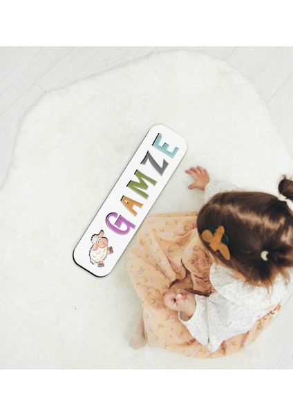 Toys Çocuklara Özel Isimli Figürlü Ahşap Eğitici Yapboz Puzzle-2