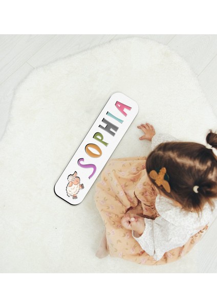 Toys Çocuklara Özel Isimli Figürlü Ahşap Eğitici Yapboz Puzzle-2
