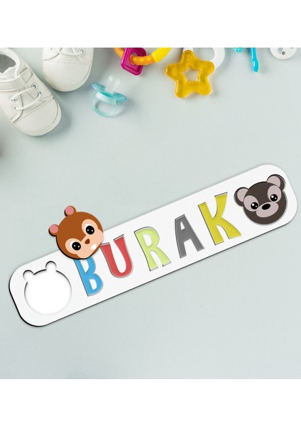 Toys Çocuklara Özel Isimli Ahşap Eğitici Yapboz Puzzle-15