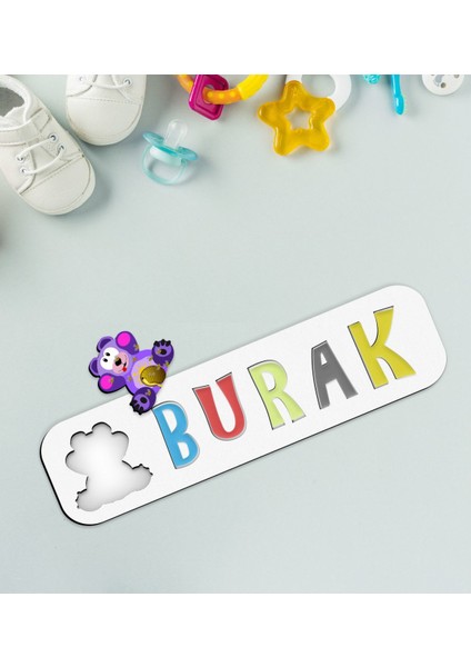 Toys Çocuklara Özel Isimli Figürlü Ahşap Eğitici Yapboz Puzzle-30