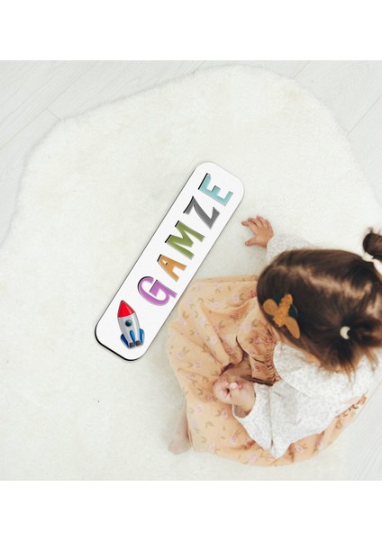 Toys Çocuklara Özel Isimli Figürlü Ahşap Eğitici Yapboz Puzzle-27