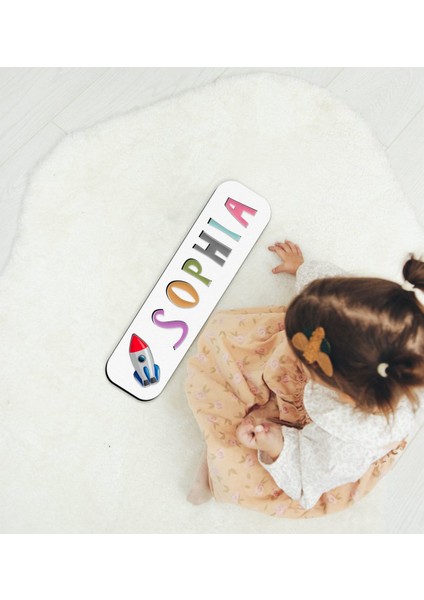 Toys Çocuklara Özel Isimli Figürlü Ahşap Eğitici Yapboz Puzzle-27