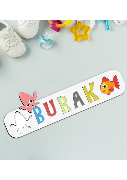 Toys Çocuklara Özel Isimli Ahşap Eğitici Yapboz Puzzle-6