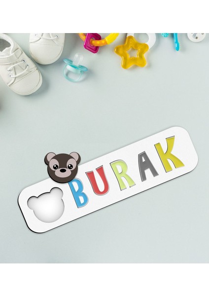 Toys Çocuklara Özel Isimli Figürlü Ahşap Eğitici Yapboz Puzzle-32