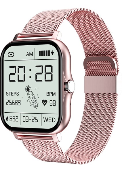 GT20 1.69 Inç Tft Ekran IP67 Su Geçirmez Akıllı Izle, Stil: Çelik Kayış Pembe