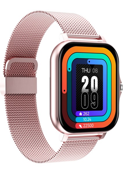 GT20 1.69 Inç Tft Ekran IP67 Su Geçirmez Akıllı Izle, Stil: Çelik Kayış Pembe