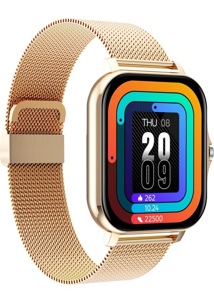 GT20 1.69 Inç Tft Ekran IP67 Su Geçirmez Akıllı Izle, Stil: Çelik Kayış Altın