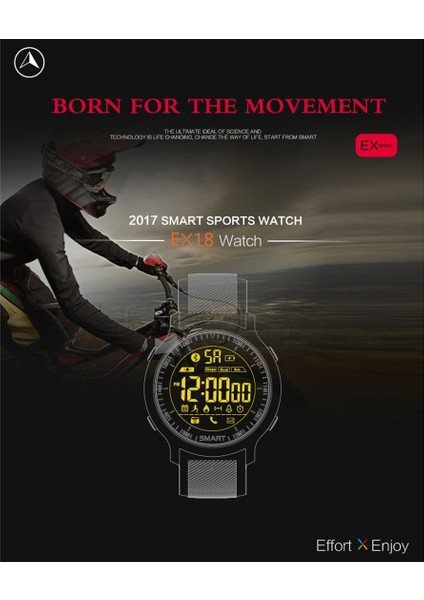EX18 Akıllı Spor Izle Fstn Tam Görünüm Ekran Aydınlık Arama Paslanmaz Çelik Kayış Gümüş Rengi