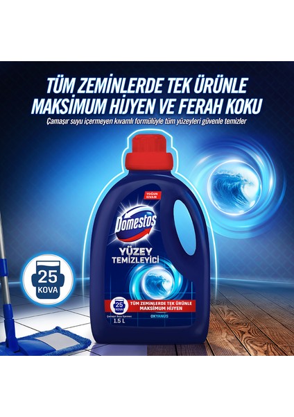 Yüzey Temizleyici Okyanus Maksimum Hijyen Tüm Yüzeyler için Yüzey Temizleyici 1500 ML