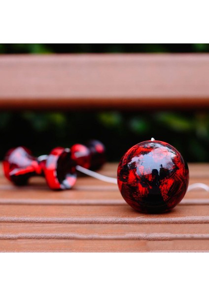 Kendama Boya Ahşap Oyuncak Topu Dize ile Dayanıklı Ahşap Yetişkin El ve Göz Koordinasyonu - Kırmızı (Yurt Dışından) fırsatları