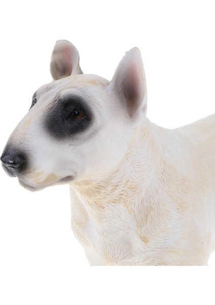 Gerçekçi Hayvan Modeli Şekil Oyuncak Köpek Heykelcik Ev Dekor Bull Terrier Beyaz (Yurt Dışından) modelleri
