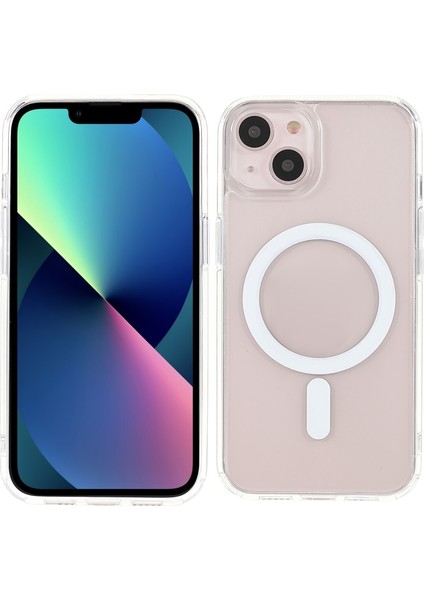 Totu Apple iPhone 13 Mini Için AA-160 Darbeye Dayanıklı Manyetik Şarjlı Tpu + Akrilik Koruyucu Kılıf - Şeffaf (Yurt Dışından)