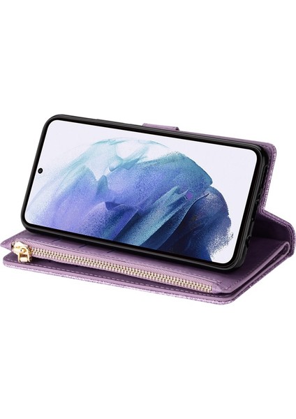 Galaxy S22 Ultra 5g Için Kayışlı Simli Manyetik Kapaklı Telefon Kılıfı - Koyu Pembe (Yurt Dışından) modelleri