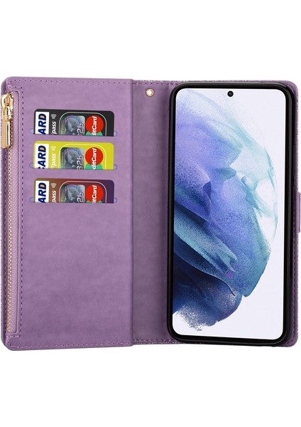 Galaxy S22 Ultra 5g Için Kayışlı Simli Manyetik Kapaklı Telefon Kılıfı - Koyu Pembe (Yurt Dışından) fırsatları