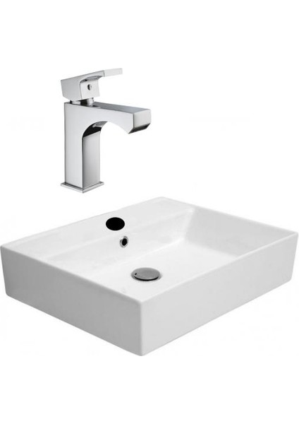 Alvit 38 x 50 cm Tezgahüstü Setüstü Lavabo 38 x 50 cm Gpd Fuego Lavabo Bataryası MLB105