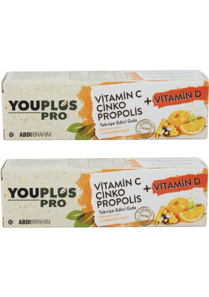 Pro Vitamin C, D, Çinko & Propolis 15 Efervesan Tablet 2 Adet - Abdi İbrahim