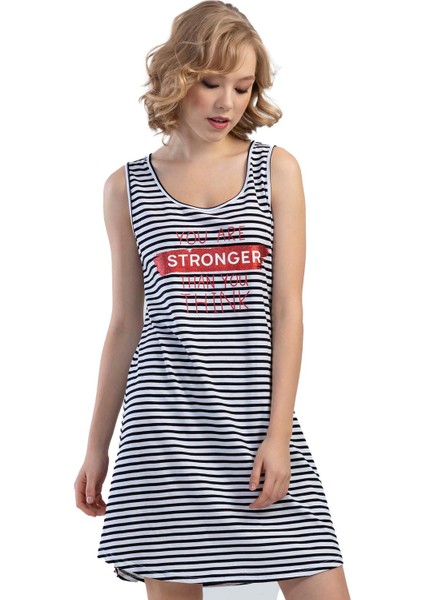 Pamuklu Genıs Askılı Gecelik