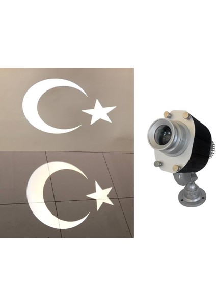 Ay Yildiz Türk Bayraği Yansitici 3d Logo Lazer Projektör