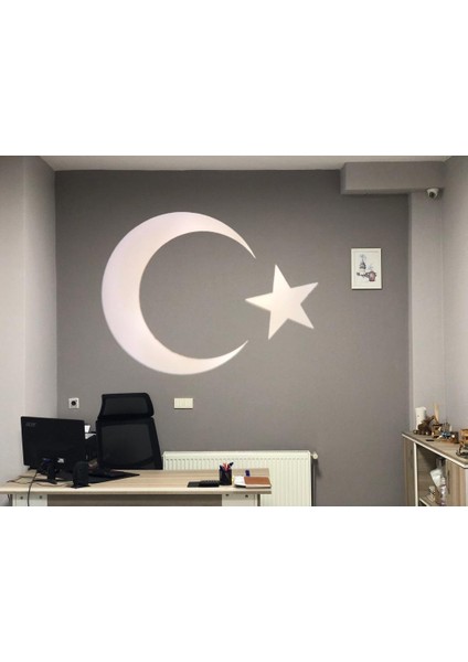 Ay Yildiz Türk Bayraği Yansitici 3d Logo Lazer Projektör