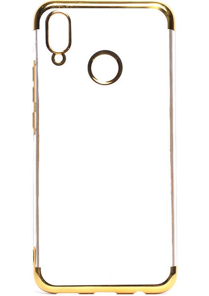 Huawei P Smart Plus Kılıf Ince Köşeleri Renkli Şeffaf Silikon