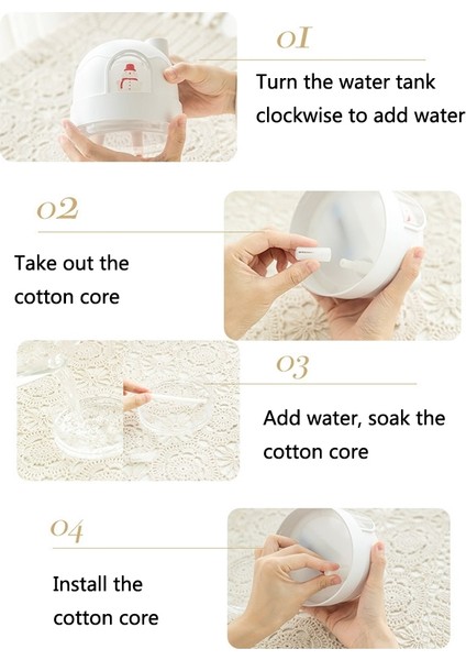 ZAY-H006 Şarjlı Kardan Adam Nemlendirici Gece Lambası indirimleri