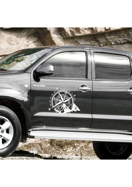 Doğa Macera Pusula Dağ Araba Sticker Beyaz fiyatları