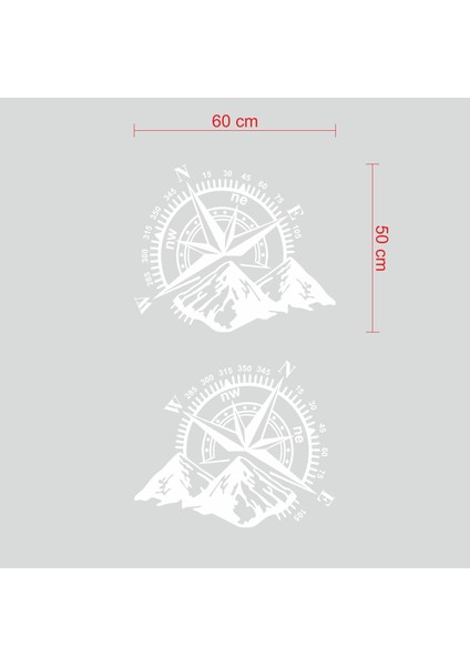 Doğa Macera Pusula Dağ Araba Sticker Beyaz modelleri